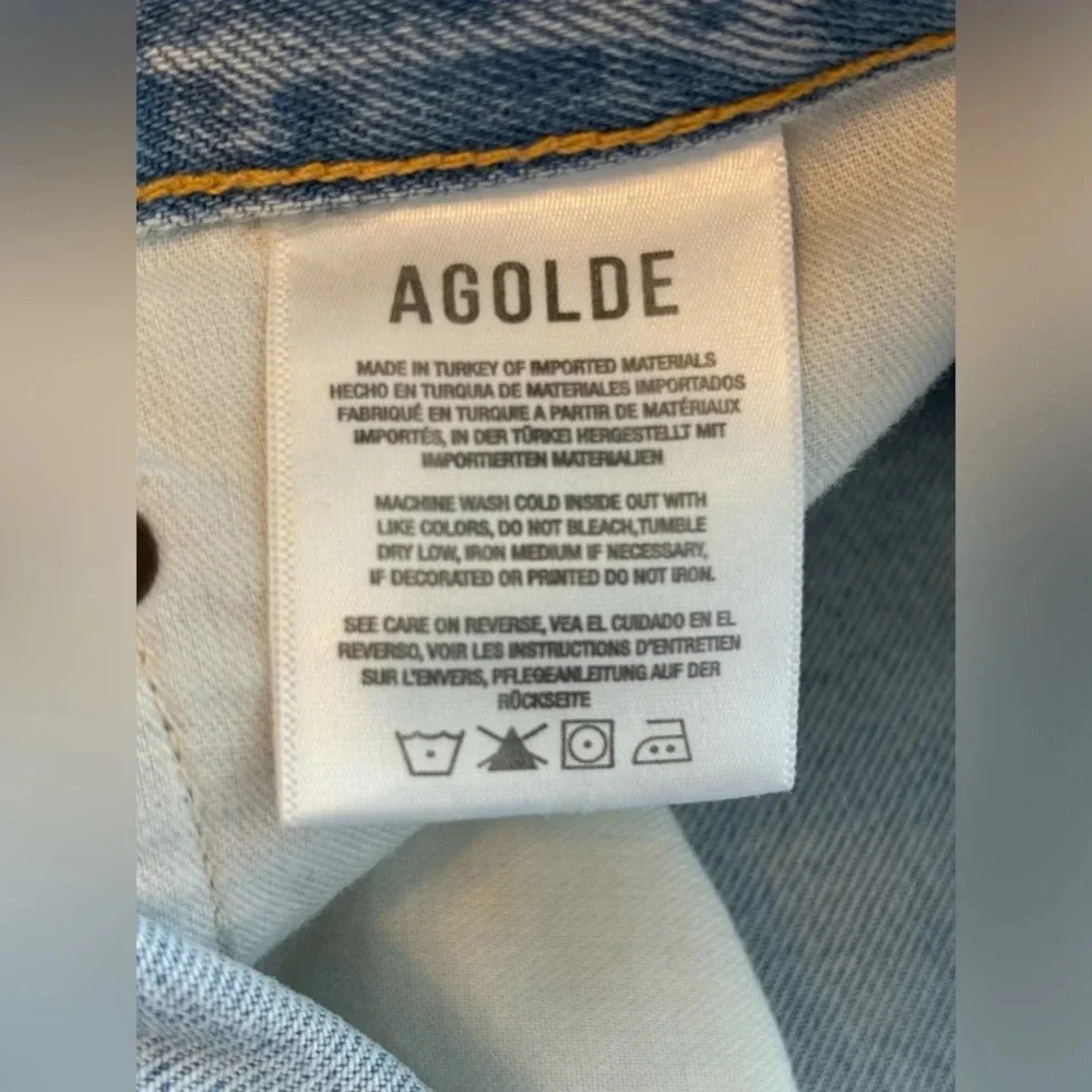 NWT Agolde 90s High Rise Pinch Button Fly Waist Jeans in Flashback Blue Size 33 - Picture 7 of 10